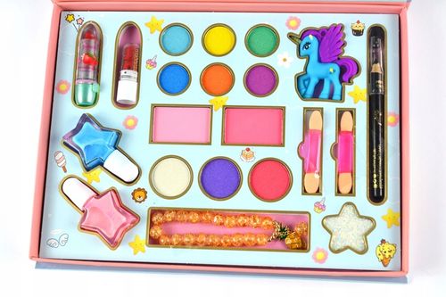 ZESTAW DO MAKIJAZU DLA DZIECI DO MALOWANIA KOSMETYKI LAKIER POMADKA CIENIE na Arena.pl