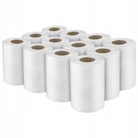 12x RĘCZNIK PAPIEROWY W ROLI BIAŁY CELULOZA 50m 2W