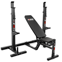 ZESTAW KSSL203 STOJAKI TRENINGOWE DO WYCISKANIA + ŁAWKA REGULOWANA