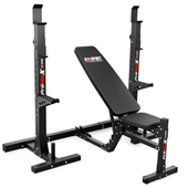 ZESTAW KSSL203 STOJAKI TRENINGOWE DO WYCISKANIA + ŁAWKA REGULOWANA