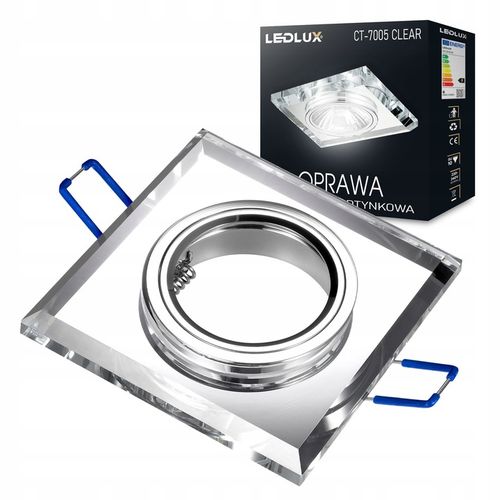 6x oprawa halogenowa SZKLANA kwadrat + LED GU10 5W na Arena.pl