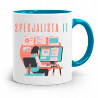 Kubek Błękitny Informatyka Specjalista It Prezent Z Nadrukiem Ze Zdjęciem