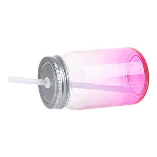 Kubek szklany Mason Jar 450 ml bez uszka do sublimacji - fioletowy gradient na Arena.pl