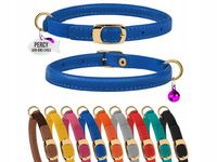 Obroża dla Kota Skórzana Okrągła z identyfikatorem Grawerem