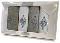 Komplet 4 ręczników Gift 50 70 biały popiel w6
