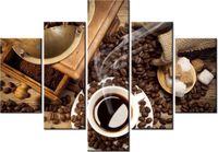 70 100CM OBRAZ 5 ELEM AROMATYCZNA KAWA DRUK PŁÓTNO