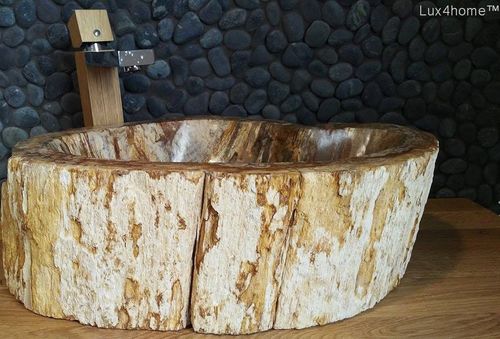 Umywalka z kamienia naturalnego SINK FOSSIL - mała na Arena.pl