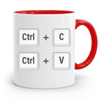 Kubek Czerwony Prezent Dla Grafika Ctrl+C Ctrl+V Z Nadrukiem Ze Zdjęciem