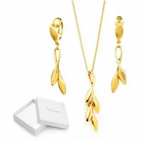 ZŁOTY KOMPLET BIŻUTERII NASZYJNIK+KLIPSY COLIBRA