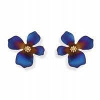 KOLCZYKI KWIATY SREBRO POZŁACANE TYTAN