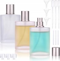 BUTELKI NA PERFUMY SZKLANE 50ML Z METALOWĄ DYSPĄ I KORKIEM PRZEZROCZYSTE