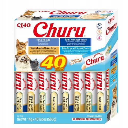Inaba Cat Churu 40x14g (560g) Kremowy Przysmak Dla Kota Mix Z na Arena.pl