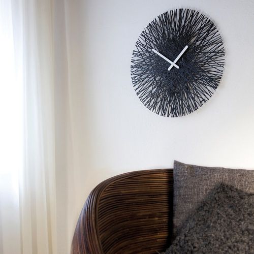Zegar ścienny 45 cm Koziol SILK czarny na Arena.pl