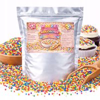 Maczki Cukrowe Kolorowe - posypka do tortów deserów gofrów ciast 200g