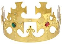 Korona królewska z kolorowymi klejnotami złota