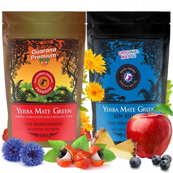 Yerba Mate Green Mas IQ Guarana Energia Najlepsza w Polsce Yerba MIX 1kg zdjęcie 1