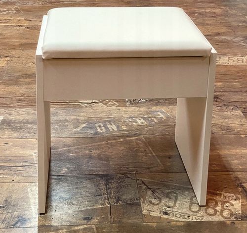 Taboret Do Toaletki Kosmetycznej Siedzisko Białe Pufa na Arena.pl