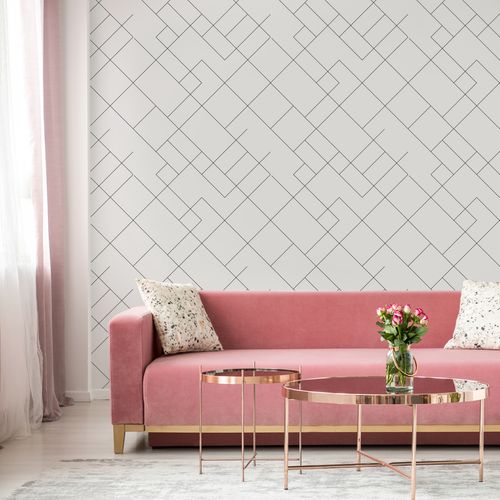 TAPETA DO SALONU NOWOCZESNY WZÓR GEOMETRYCZNY NA ŚCIANĘ DO BIURA na Arena.pl