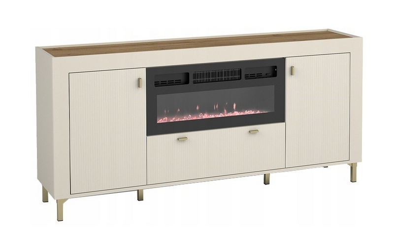 Nowoczesna Komoda z Kominkiem 177 cm Kaszmir 2D1SZ ROSA DL 3 kolory zdjęcie 1