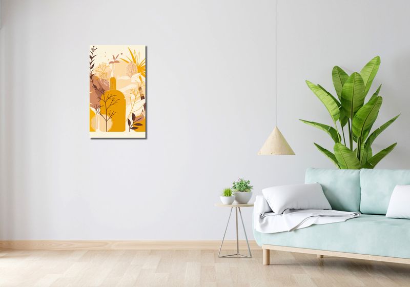 Obraz 40x70cm Złote Rośliny zdjęcie 2