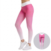 Sportowe Legginsy Fitness Trening Różowo Białe L LEG12L