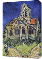 Obraz 40x60cm  Kościół w Auvers, Van Gogh Vintage do Salonu