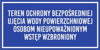 Tabliczka Grawerowana 20x10 znak teren ochrony bezpośredniej ujęcia wody