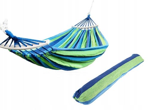 DUŻY HAMAK OGRODOWY NA STELAŻU 2-OSOBOWY WISZĄCY BUJAK HUŚTAWKA + POKROWIEC na Arena.pl