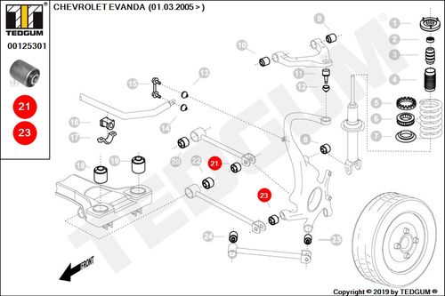 CHEVROLET EVANDA TULEJA DRĄŻKA TYLNEGO 05- na Arena.pl