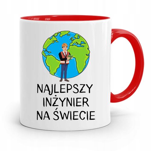 Dla Inżyniera Kubek Czerwony Prezent Z Nadrukiem Ze Zdjęciem na Arena.pl