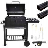 Grill ogrodowy z pokrywą i pólkami + akcesoria G5011