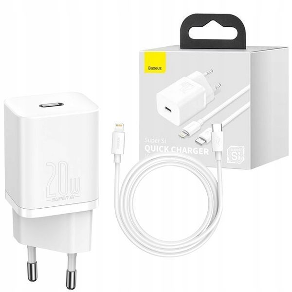 Ładowarka sieciowa Baseus USB-C 20W + kabel do iPhone Lightning fast charge zdjęcie 3