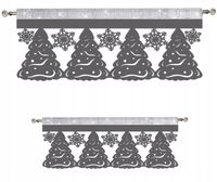 KOMPLET zazdrostka lambrekin CHOINKI śnieżynki ŚWIĘTA GLAMUR 90x45 60x35