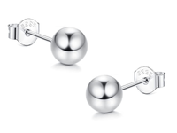 Delikatne srebrne kolczyki wkrętki gładkie kulki kuleczki 7mm balls srebro 925 SLBALL_7MM