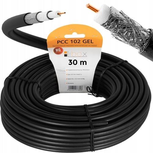 KABEL ANTENOWY KONCENTRYCZNY CZARNY ŻEL Cu PRZEWÓD ZEWNĘTRZNY ZIEMNY 4K 30M na Arena.pl