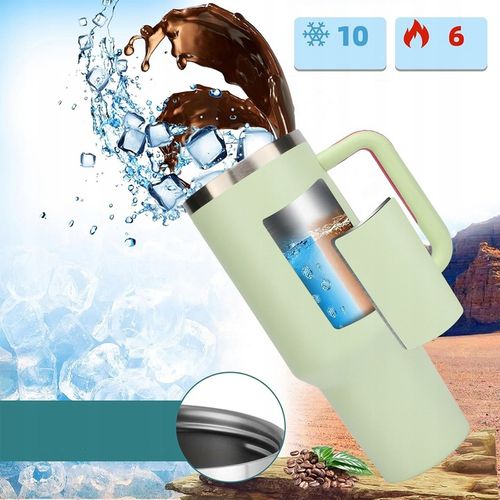 KUBEK TERMICZNY do kawy herbaty TERMOS szczelny ze słomką KAMILLE 1200ml na Arena.pl