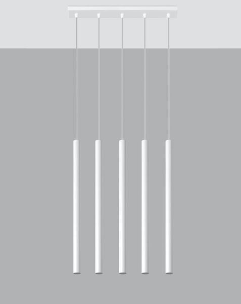 LAMPA wisząca Pastelo SL.0468 metalowa OPRAWA listwa ZWIS tuby sople białe zdjęcie 1