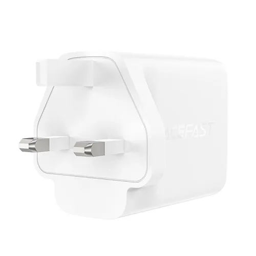 Acefast ładowarka GaN 65W 3 porty (1xUSB, 2xUSB C PD) wtyczka UK biała A44 na Arena.pl