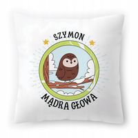 Poduszka Biała 40X40 Cm Dla Szymona Syna Dziecka Z Nadrukiem Ze Zdjęciem