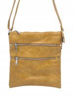 Torebka listonoszka dwie kieszonki na zamek żółty miodowy T-8831#