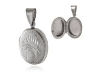 SREBRNY OTWIERANY OWALNY SEKRETNIK PUZDERKO WZOREK