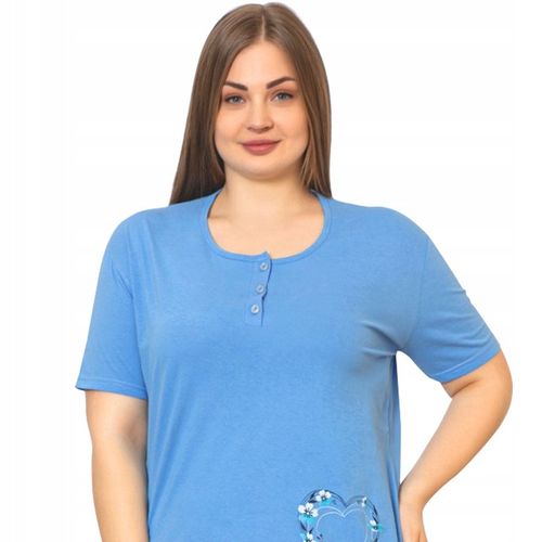 BAWEŁNIANA PIŻAMA DAMSKA DUŻE ROZMIARY KRÓTKI RĘKAW SPODNIE 3/4 na Arena.pl