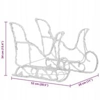 Renifery z Saniami LED 130cm 160 zimnych białych diod Dekoracja świąteczna