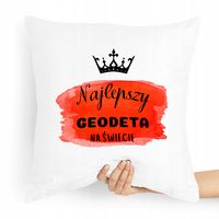 Poduszka Prezent Dla Geodety Najlepszy Geodeta Z Nadrukiem Ze Zdjęciem