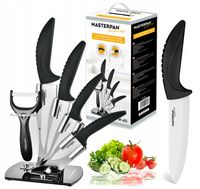 Zestaw 4 noży ceramicznych Masterpan MP-6015 + obieraczka i stojak