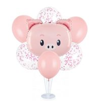 Zestaw balonów na stojaku Świnka