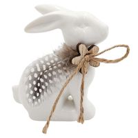ZAJĄCZEK WIELKANOCNY BIAŁY DEKORACJA ŚWIĄTECZNA FIGURKA DEKORACYJNA 12cm