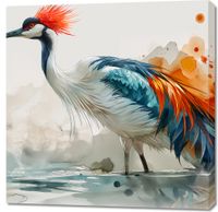 Obraz 90x90cm Żuraw w Akwareli