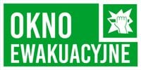 Tabliczka Grawerowana zielona 20x10 znak BHP na drzwi OKNO EWAKUACYJNE