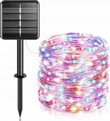 LAMPKI CHOINKOWE SOLARNE DRUCIKI GIRLANDA MULTIKOLOR 200LED 20m ! No pilot